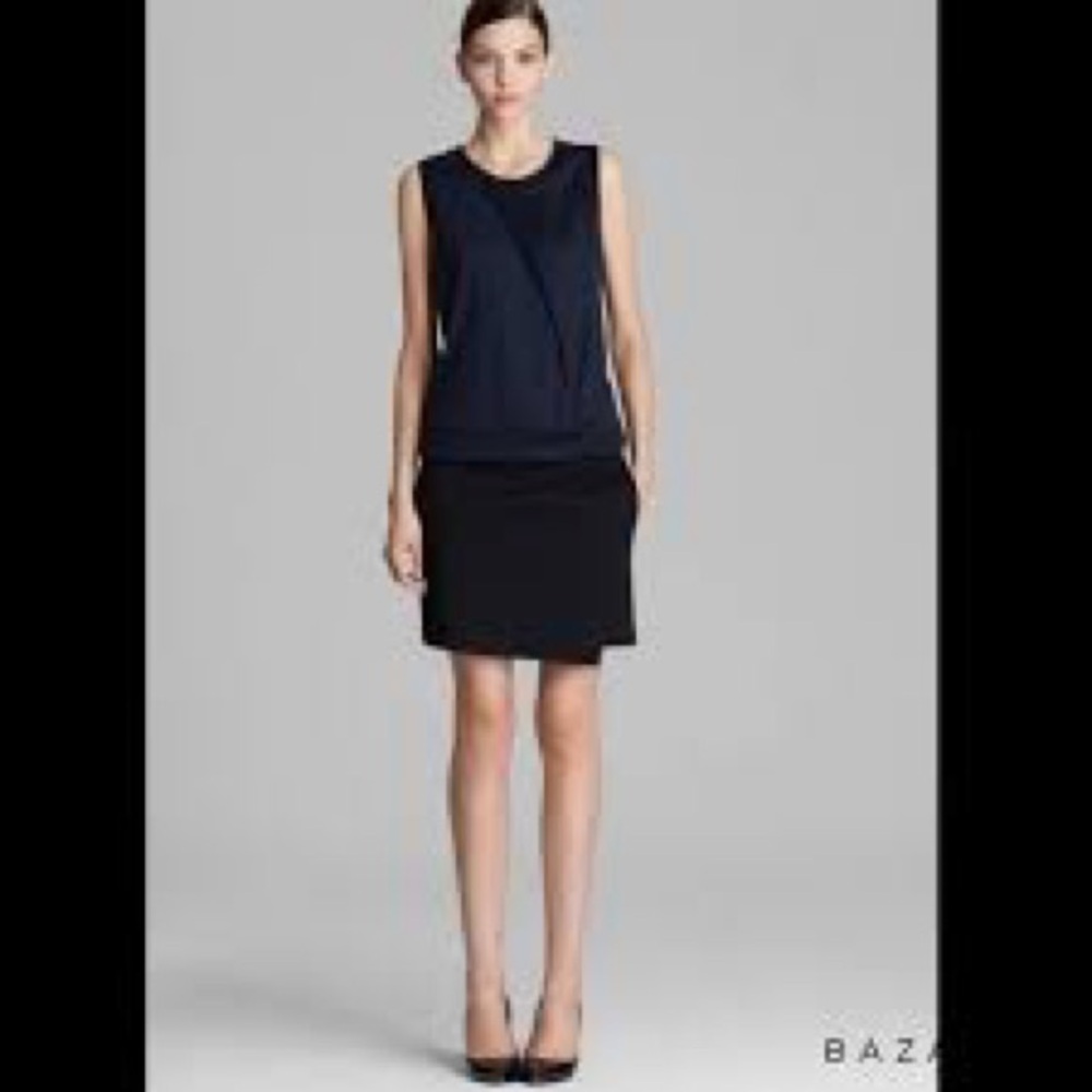 NWT Helmut Lang Emission A Line Mini Dress in Green Blk $595